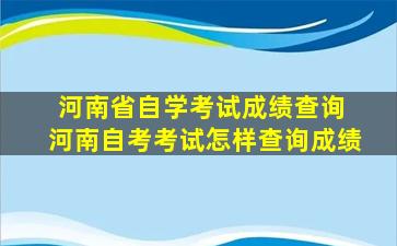 河南省自学考试成绩查询 河南自考考试怎样查询成绩